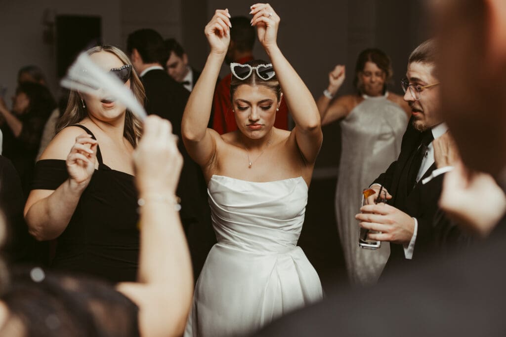 Bride dancing in the ballroom at Brookside Country Club in Macungie Pa 