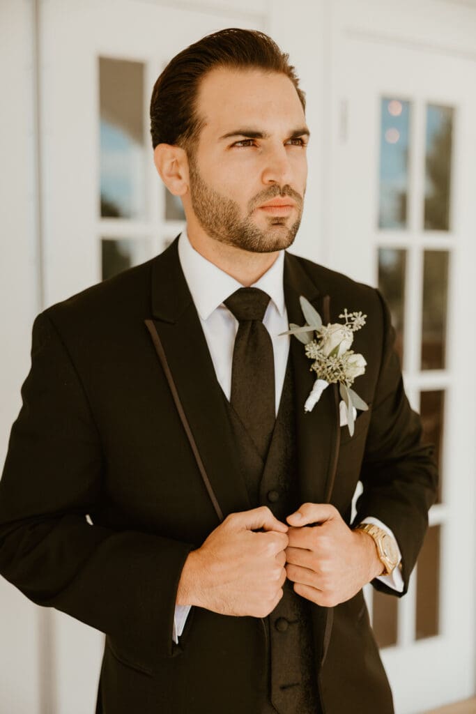 Lehigh Valley luxury groom portraits at Brookside Country Club Wedding in Macungie