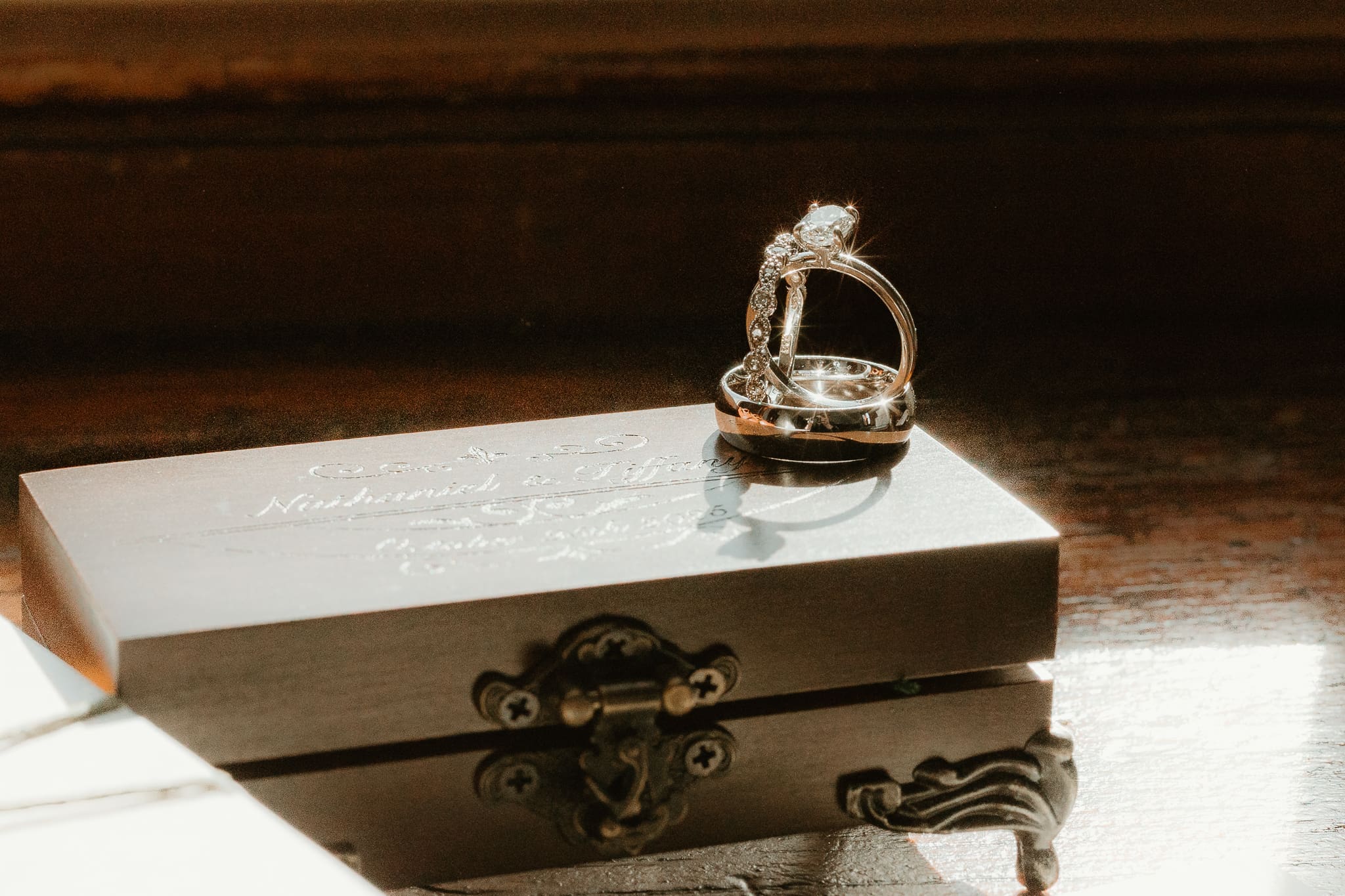 Vintage ring box flat lay photo in Lehigh Valley Pa.