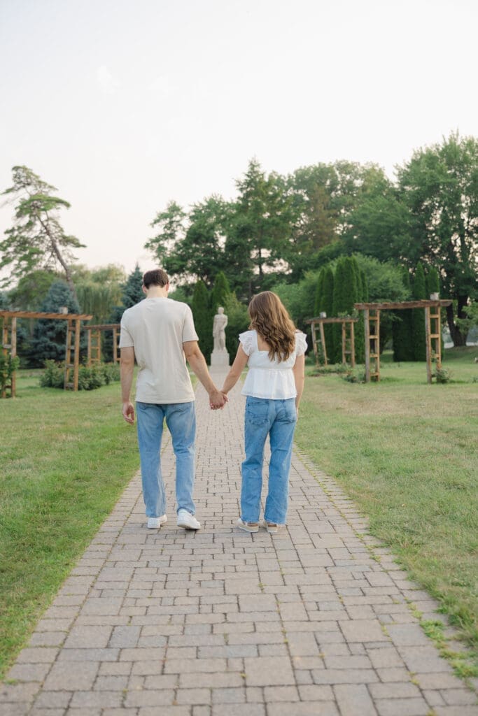 Couple during Allentown Rose Garden engagement session